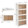 VECELO 59/49/37” Stackable Storage Bins with Lid and Lockable Wheels 5/4/3 Pack Foldable PP Storage Cabinet Home Organizer - 3 of 4