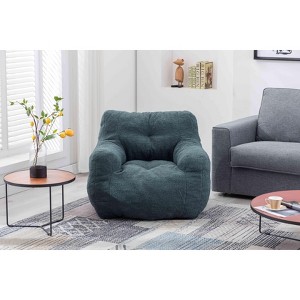 CAVINAS Teddy Fabric Bean Bag Chair,Lazy Floor Sofa Chair with Memory Sponge,Cozy Lounge Chair for Living Room - 1 of 4