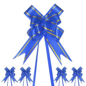 Unique Bargains Plastic Durable Glossy Appearance Waterproof Gift Wrap Satin Pull Bows 100 Count - 1 of 4