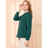 INSPIRE CHIC Women's Office Keyhole Elegant Stand Collar Long Sleeve Back Neck Button Blouse - 4 of 4