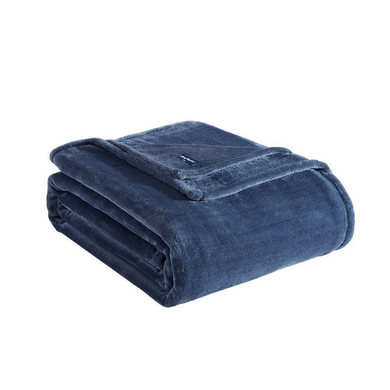 Tommy Bahama Ultra Soft Plush Solid Blue Twin Blanket, 5 of 9