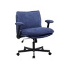 Criss-Cross Desk Chair: Wide Seat, Flip Arms & Wheels | Upholstered Vanity/Home Office Swivel - 3 of 4