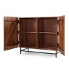 Natural Mango Wood Storage Cabinet, Christopher Knight Home Coffee Bar Cabinet, Kitchen Pantry Cabinet, Buffet Cabinet, Geometric Cabinet with 2 Doors - 4 of 4