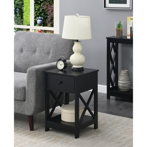 HomeStock Belmont 1 Drawer End Table with Modern Silhouette, Two Tier Shelves and Storage Drawer, Durable MDF Accent Table for Any Room - 1 of 4