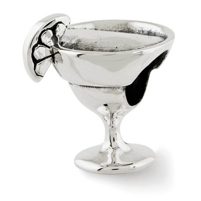 Black Bow Jewelry Sterling Silver Margarita Glass Bead Charm