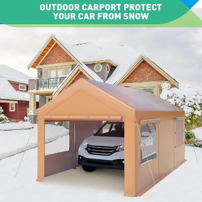 Carport, Car Canopy, Portable Garage, Easy to Assemble, Carport Canopy 10x20FT/12x20FT Heavy Duty for Car, Bike, Boat, Party