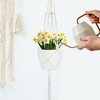 Unique Bargains Macrame Plant Hanger Woven Cotton Indoor Outdoor Decorative - 3 of 4
