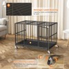 XBRIGH round tube lightweight dog crate with wheels for mobility, sturdy door locks, double doors and removable tray design - 4 of 4