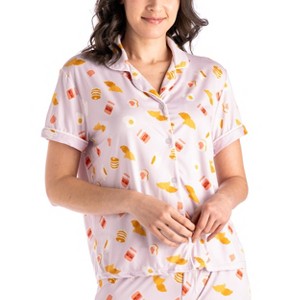 Hello Mello Women's Carried Away Lounge Short Sleeve Shirts Pajama Tops - 1 of 4