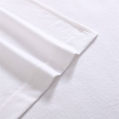 True White King Cotton Flannel Deep Pocket Sheet Set