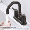 2-Handle Bathroom Sink Faucet 360 Degree High Arc Swivel Spout Centerset 4 Inch Vanity Faucet - 4 of 4