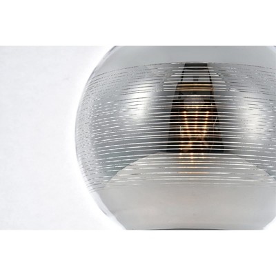 9.5" Chrome Glass Globe Pendant Light with Adjustable Height