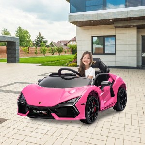 12V Kids Ride On Car with Remote Control, Battery Powered Sports Car Toy with Dual 25W Motors, Spring Suspension, Headlight, Music for Toddler 3+ - 1 of 4
