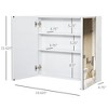 Aghana Digitals White Steel Wall-Mounted Bathroom Cabinet with Double Mirrored Doors, 3-Tier - 3 of 4