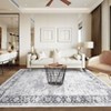 Washable Area Rugs, Vintage Printed Indoor Floor Carpet with Non-Slip Backing, Oriental Distressed Accent Rugs - 2 of 4