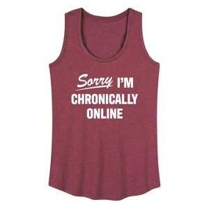 Women's - Instant Message - Sorry I'm Chronically Online Graphic Racerback Tank - 1 of 4
