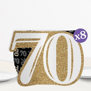 Big Dot of Happiness 3D Gold 70th Birthday Centerpiece Table Decorations, Freestanding Adult 70th Birthday Party Centerpieces - 8 Count - 1 of 4