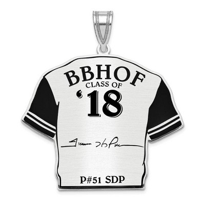 Black Bow Jewelry Sterling Silver Trevor Hoffman Signature Enamel Jersey Pendant