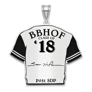Black Bow Jewelry Sterling Silver Trevor Hoffman Signature Enamel Jersey Pendant - 1 of 4