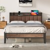 Lusimo Bed Frame Full Upholstered Platform Bed with Storage Headboard and Charging Station - 2 of 4