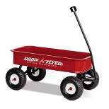 Radio Flyer 1800 Big Red Classic Style Extra Long Foldable Handle All Terrain Wheels Kids All Steel Body Pull Wagon