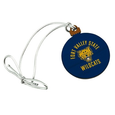 Fort Valley State University Wildcats Logo Mini Small Tiny Wood Christmas Tree Holiday Ornament