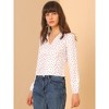 INSPIRE CHIC Women's V Neck Long Sleeve Heart Print Blouse - 2 of 4