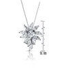 Guili Sterling Silver White Gold Plated Pendant with Bursting Marquise Design for a Stylish and Elegant Look, Perfect for Any Occasion - 2 of 3