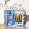 Qaba Kids Toy Storage Organizer with 2 Bins, Coat Hanger, Bookshelf and Toy Collection Shelves - 2 of 4
