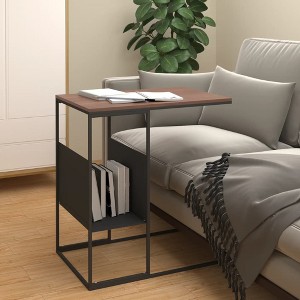 vidaXL Side Table Black 21.7 in.x14.2 in.x23.4 in. Engineered Wood - 1 of 4