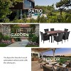 Yami 7-Piece Patio Dining Set, Garden PE Rattan Dining Table and Chairs Set with Cushions, Acacia Wood Tabletop, Outdoor Furniture - Maison Boucle - 3 of 4