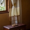 Vintiquewise Wall Mount 9-Branch Hanukkah Menorah, Mid-Century Elegant Illuminated Display, Decorative Judaica Accent - 2 of 4