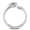 Slickblue Women's Stainless Steel Ring, Circle End Cuff, Clear Crystal Stones, Trendy Style, Size 5-8 - 3 of 4