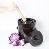 Lehman's European Style Fermentation Crock Set with Wooden Stomper and Fitted Weights, Set to Preserve Sauerkraut Pickles Kimchi and More, 2.6 Gallon - 2 of 4