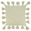 20"x20" Oversize Chunky Tassel Design Square Throw Pillow Cover Natural - Saro Lifestyle: Cotton, Zipper Closure, Machine Washable - 2 of 3