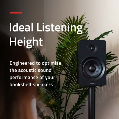 Matte Black Adjustable Floor Speaker Stands with Cable Management