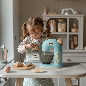 Robotime Dollhouses Pretend Play Kitchen Toy Accessories Appliance Blender Mixer with Bowl, Flour and Suger Realistic, Blue, 9.06"*6.61"*4.72" - 1 of 4