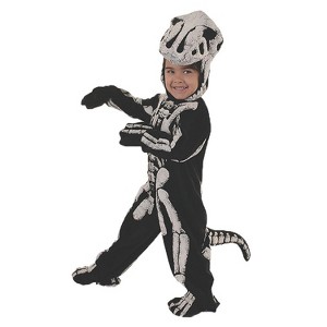 Halloween Express Kids' T-Rex Fossil Costume - Size 4-6 - Black - 1 of 2