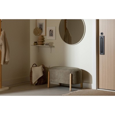 South Shore Kodali Bench Gray: Upholstered Rectangle, Wood Legs, Polyester, 250lb Capacity