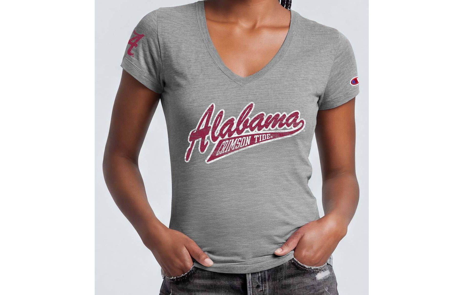 NCAA Alabama Crimson Tide Women's Champion Gray V-Neck Shirt - M