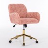 A&A Furniture Office Chair,Artificial  Home Office Chair with Golden Metal Base,Adjustable Desk Chair Swivel Office Chair,Vanity Chair - 2 of 4