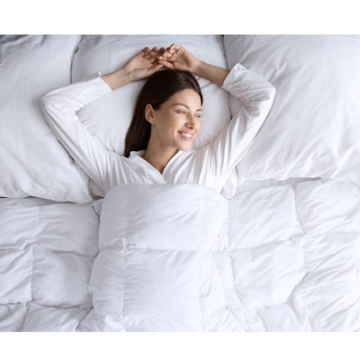 White Twin Heavyweight Goose Feather Down Comforter