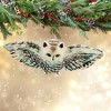 Morawski 1.5 Inch Flying Black Eyed  White Owl Bird Wisdom Intelligence Tree Ornaments - 2 of 4