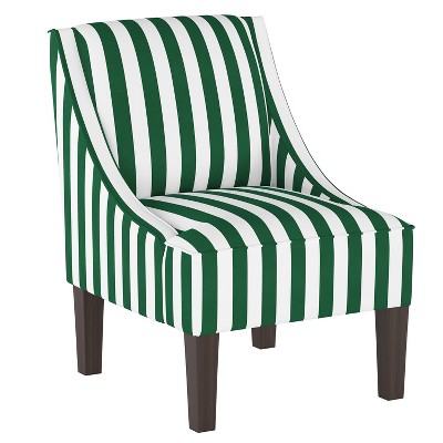 Swoop Armchair Canopy Stripe Emerald - Skyline Furniture