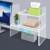 YIYIBYUS Adjustable Acrylic Desk Shelf, Clear Desktop Shelf, Desktop Bookshelf Organizer - 3 of 4