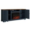 Festivo 70" Farmhouse TV Stand for TVs up to 75" with Electric Fireplace Navy : Entertainment Center, Media Console - 3 of 4