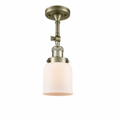 Bell - 1 Light Semi-Flush Mount In Industrial Style-13.5 Inches Tall and 5 Inches Wide