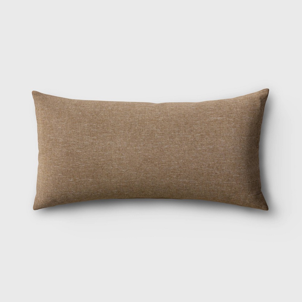 Photos - Pillow 12"x24" Solid Woven Rectangular Outdoor Lumbar  Brown - Threshold™