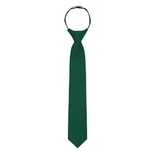 Jacob Alexander Boys' 14" Solid Color Pre-Tied Zipper Neck Tie - 1 of 4