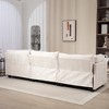 MYINDA 3-Seater Chenille Deep Sofa,Conforms to body curves,Cloud-soft sitting,with Side Pocket for Living Room，BEIGE - 3 of 4